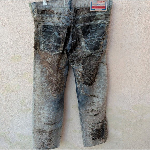 Diesel Other - Diesel Mens 2010 D-MACS-FSE-2 Jeans 32 Blue Brown Distressed Laser Cut Denim